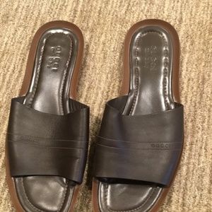 Men's Gucci Brown Leather Slides
